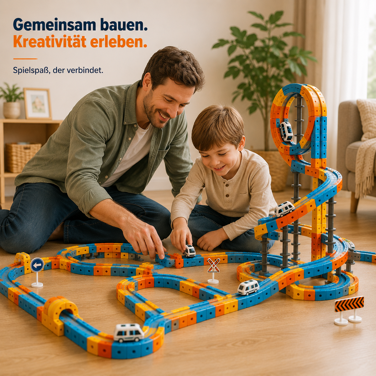 Magnetisches 3D-Zugstrecken-Bauset