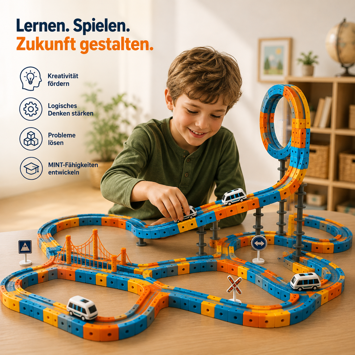 Magnetisches 3D-Zugstrecken-Bauset