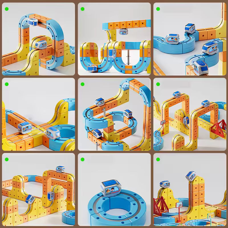 Magnetisches 3D-Zugstrecken-Bauset