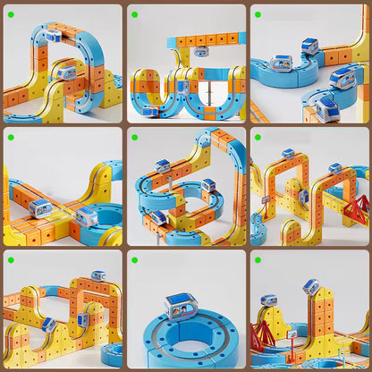 Magnetisches 3D-Zugstrecken-Bauset